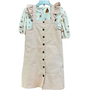 Jessica Simpson Girls Button Front Dress Short Sleeve Floral Top Size 7